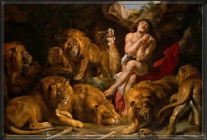 Gemälde von Rubens : Daniel in der Löwengrube